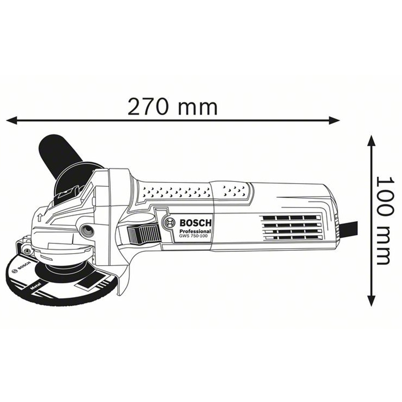 Polizor unghiular Bosch 115mm, 750W tip GWS 750-115 - imagine 2