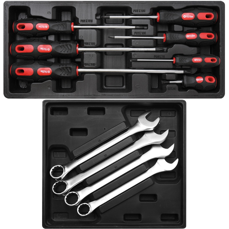 Carucior pentru scule KRAFTMANN, 7 sertare, cu 197 scule - imagine 11