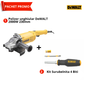 Pachet PROMO DeWalt: Polizor Unghiular DWE492 + Surubelnita DWHT0-66569