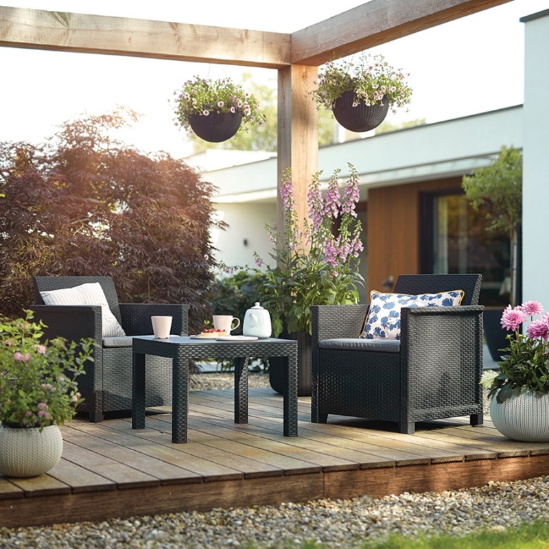 Set mobilier gradina 2 locuri grafit Keter Emma - imagine 7