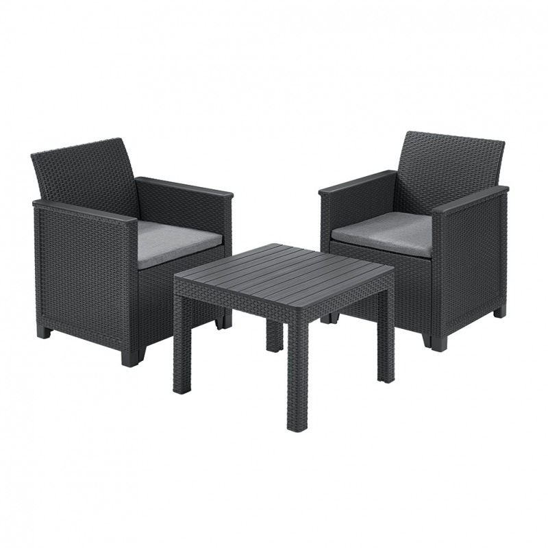 Set mobilier gradina 2 locuri grafit Keter Emma