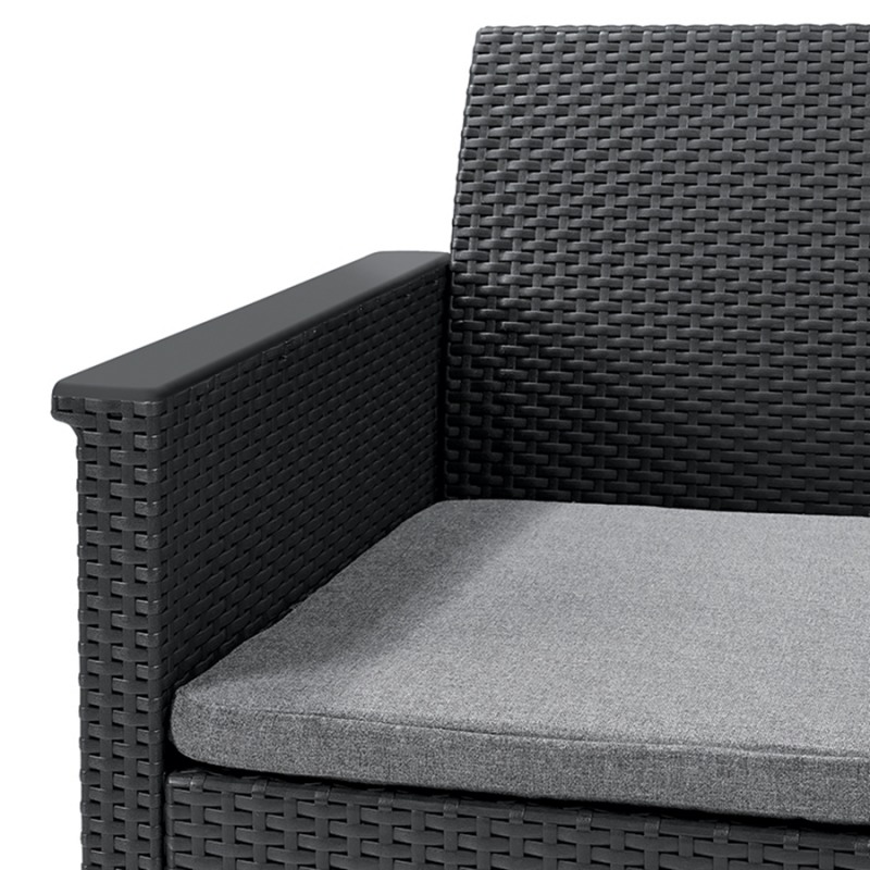 Set mobilier gradina 2 locuri si masa cu spatiu depozitare grafit Keter Emma - imagine 4