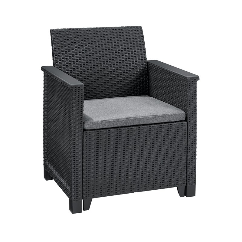 Set mobilier gradina 2 locuri si masa cu spatiu depozitare grafit Keter Emma - imagine 5