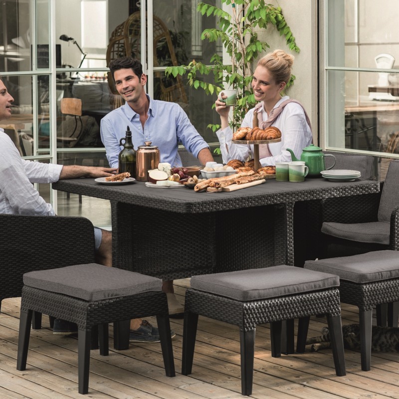 Set mobilier gradina graphite Keter Columbia 9 piese - imagine 2