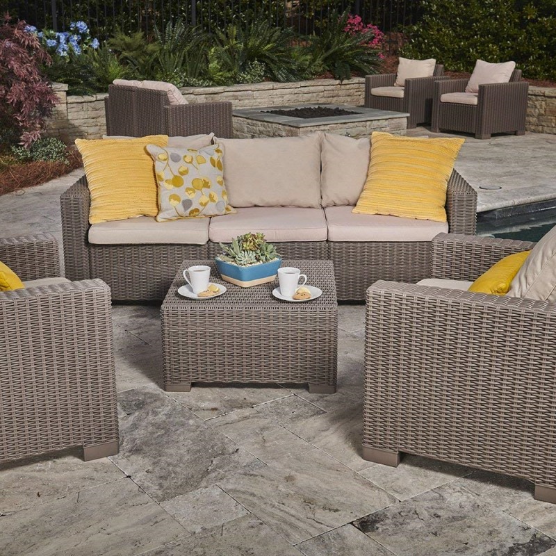 Canapea cu 3 locuri cappuccino Keter California - imagine 6