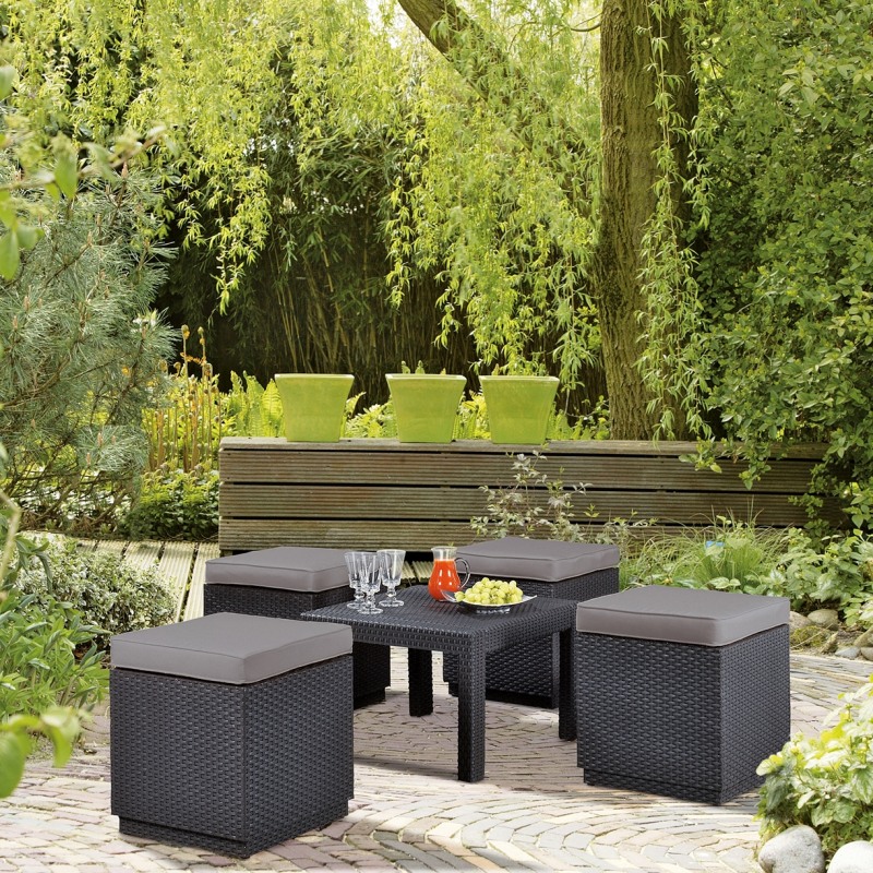 Cutie depozitare gradina tip scaun patrata graphite Keter Cube - imagine 3