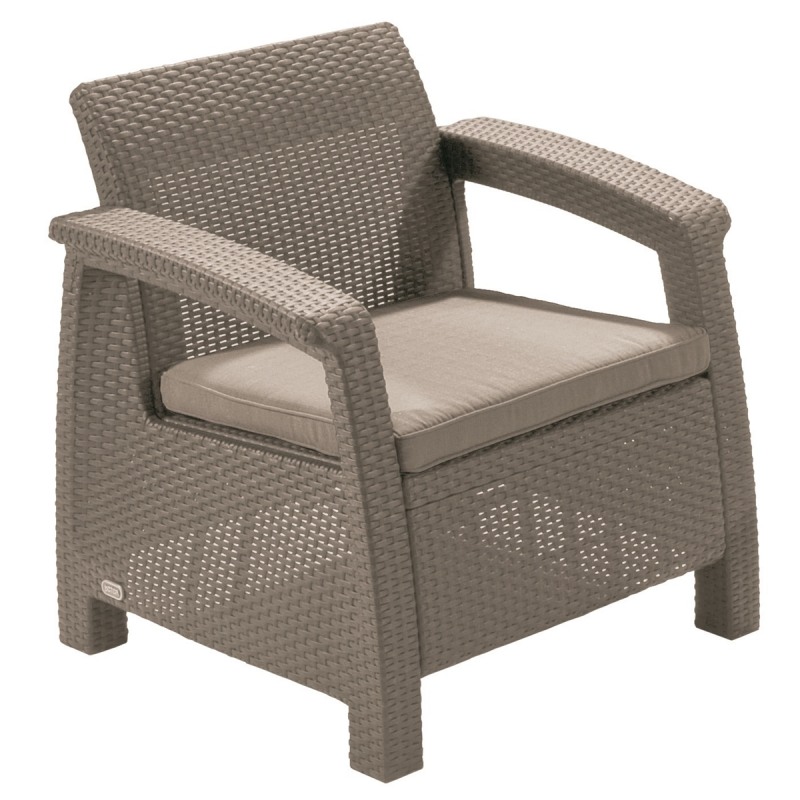 Fotoliu imitatie rattan cappucino Keter Corfu II - imagine 2