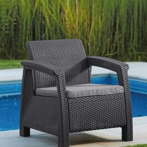 Fotoliu imitatie rattan graphite Keter Corfu II