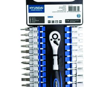 Set 27 chei clichet tubulare + biti 1/4 HYUNDAI HY-59634