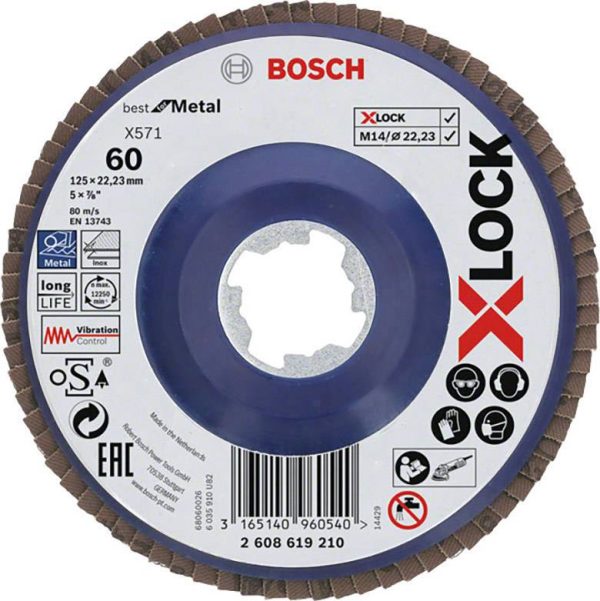 Bosch Discuri de slefuire evantai X-LOCK, versiunea dreapta, placa din plastic, D125