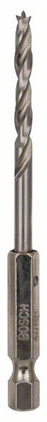 Bosch Burghiu spiral pentru lemn cu tija hexagonala, 1/4", 4x43x88mm