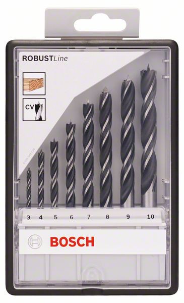 Bosch Set 8 burghie elicoidale Robust Line pentru lemn, D3-10mm - imagine 2