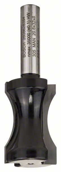 Bosch Freza de semibara, 8mm, R1 18.3mm, D 20.6mm, L 32mm, G 63.5mm 8mm, R1 18.3 - imagine 2