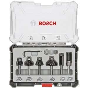 Bosch Set 6 freze de profilat canturi, frezare coplanar? si refecare, tija 6mm