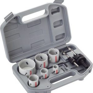 Bosch Set 9 accesorii, 6 carote BiMetal cu D20-68mm, 2 adaptoare hexagonale, 1 cheie hexagonal?