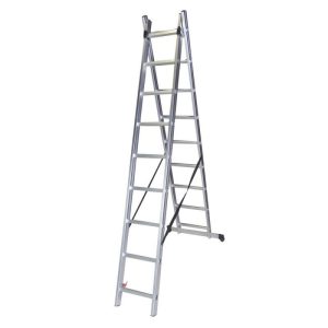 Scara dubla Bisonte STR209, aluminiu, 2x9 trepte, 240 cm
