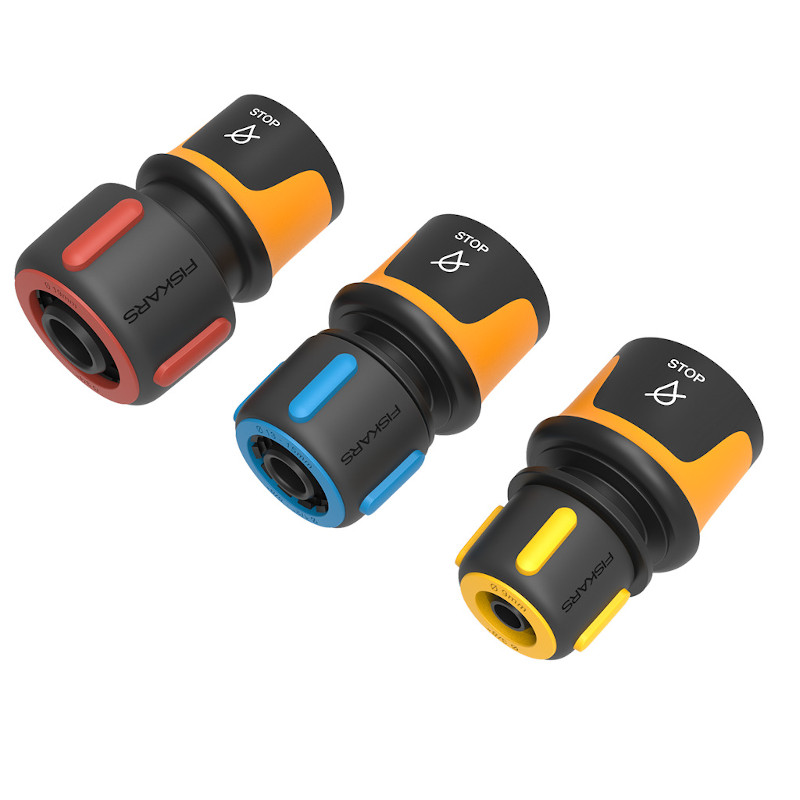 Conector furtun STOP 9 mm (3/8"), Fiskars, din plastic - imagine 3
