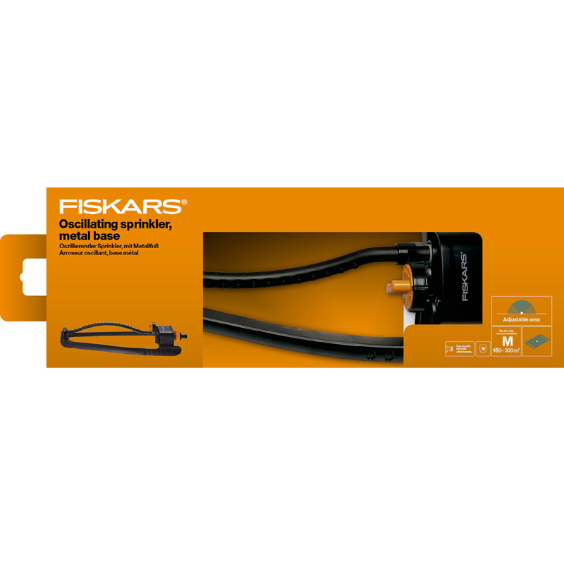 Aspersor oscilant Fiskars, M, baza metalica, capacitate de irigare max. 300 mp - imagine 3