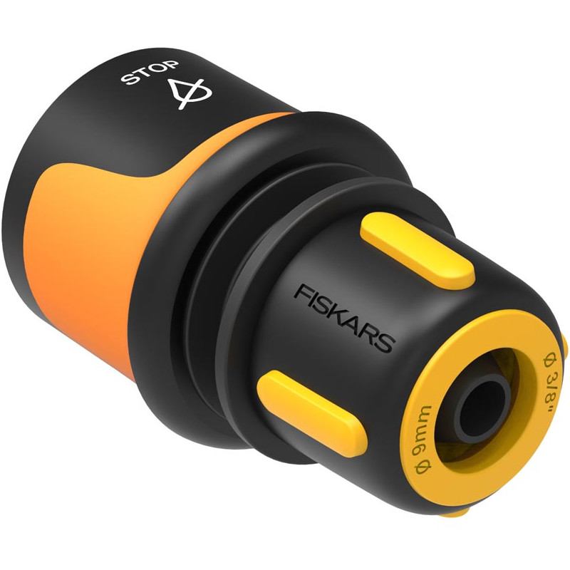 Conector furtun STOP 9 mm (3/8"), Fiskars, din plastic